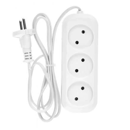 Удлинитель бытовой без заземления 2 м 3 розетки 6 A серия УХ6 Denzel 95925 купить в Губкинске