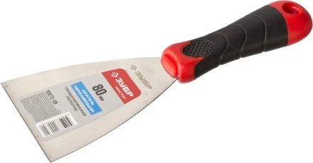 Шпатель ЗУБР &quot;МАСТЕР&quot;, профилированное нержавеющее полотно, 2к ручка, 80мм 10072-08 купить в Губкинске