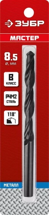ЗУБР 8.5 х 117 мм, сталь Р4М2, класс В, сверло по металлу (29605-8.5) купить в Губкинске