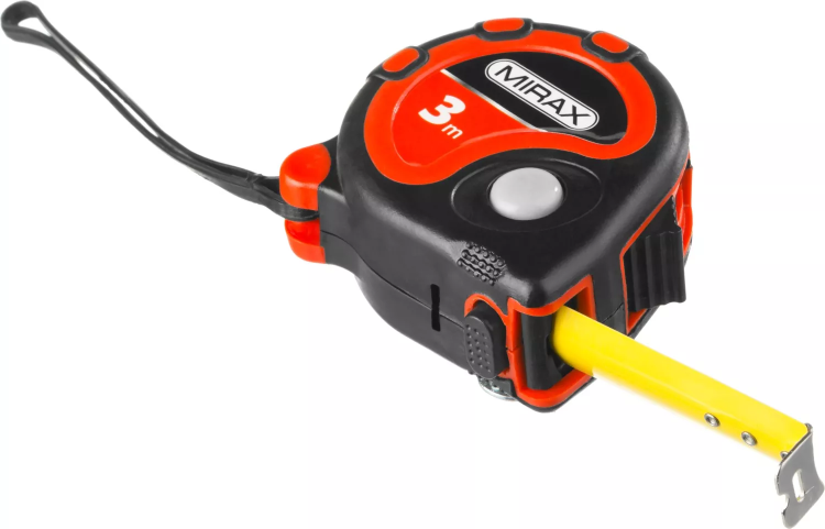 Рулетка MIRAX, 3 стопора, двухкомпонентный пластиковый корпус, 3мх16мм 34013-03-16 купить в Губкинске