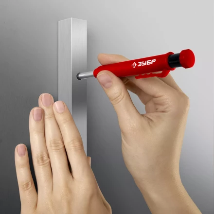 ЗУБР АСК красный, d 2,8 мм, HB, 6 сменных грифелей, автоматический карандаш (06311-3) купить в Губкинске