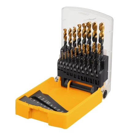 Набор сверл по металлу, 1-10 мм, HSS-Tin, Golden Tip, 19 шт Denzel 72321 купить в Губкинске