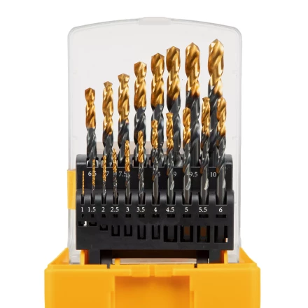 Набор сверл по металлу, 1-10 мм, HSS-Tin, Golden Tip, 19 шт Denzel 72321 купить в Губкинске