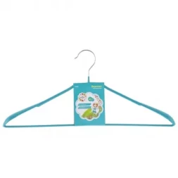 Вешалка метал для верхней одежды с прорезиненным противоскользящим покрытием 45 см бирюзовая ELFE 92926