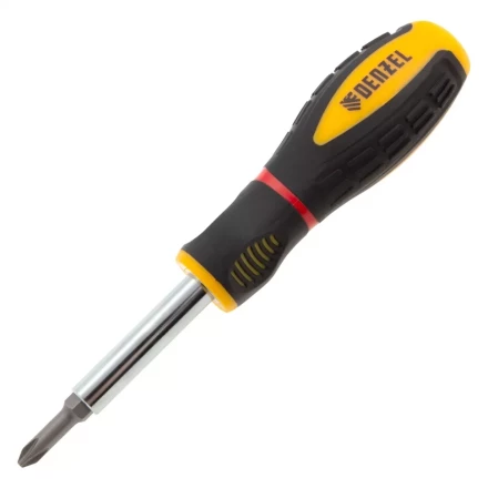 Отвертка комбинированная Denzel, SL3/16&quot;-PH1, SL1/4&quot;-PH2, 3-х компонентная рукоятка, 7713381 купить в Губкинске