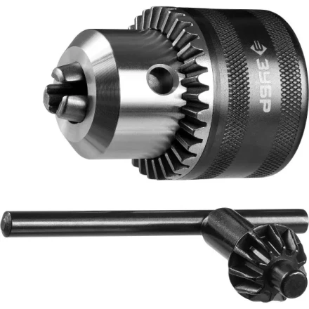 Патрон ЗУБР &quot;ЭКСПЕРТ&quot; цельнометаллический для станка, конус морзе, с ключом, 16мм 29084-16 купить в Губкинске