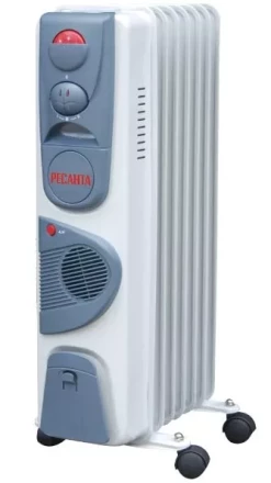 Маслянный радиатор обогреватель электрический Ресанта ОМ-7НВ купить в Губкинске