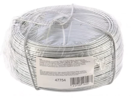 Проволока стальная оцинкованная 1,5 мм длина 50 м Сибртех 47754 купить в Губкинске