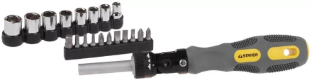 Набор STAYER Отвертки &quot;MAX-GRIP&quot;, Cr-V, реверсивно-рычажная, 20 предметов 2585-H20 G купить в Губкинске