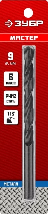ЗУБР 9.0 х 125 мм, сталь Р4М2, класс В, сверло по металлу (29605-9) купить в Губкинске