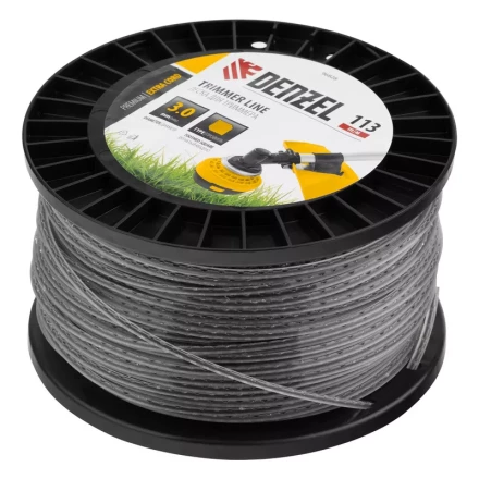 Леска для триммера двухкомпонентная зубчатый квадрат, 3,0мм х 113м, на DIN кат. EXTRA CORD// Denzel 96828 купить в Губкинске