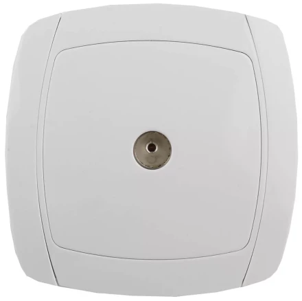 Розетка СВЕТОЗАР &quot;CITY LIGHT&quot; телевизионная одинарная в сборе, цвет белый SV-54215-W купить в Губкинске