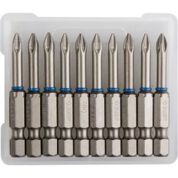 Биты ЗУБР "ЭКСПЕРТ" торсионные кованые, обточенные, хромомолибденовая сталь, тип хвостовика E 1/4", PZ1, 50мм, 10шт 26013-1-50-10