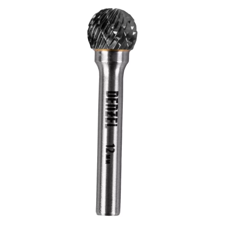 Борфреза по металлу твердосплавная Denzel, шарообразная, тип-D, 12 мм купить в Губкинске