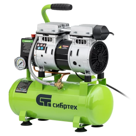 Компрессор безмаслянный малошумный Сибртех МБ 750/10,750 Вт, 10 л, 150 л/мин 58001 купить в Губкинске