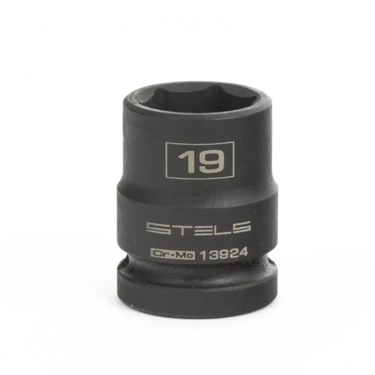 Головка ударная шестигранная 19 мм 1/2" CrMo Stels 13924 купить в Губкинске