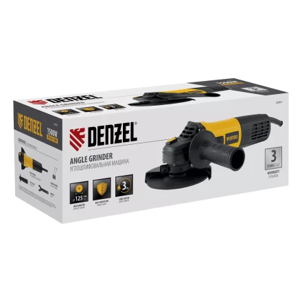 Машина шлифовальная угловая Denzel AG125-1500 26907, 1500 Вт, 125 мм, 3000-11000 об/мин купить в Губкинске