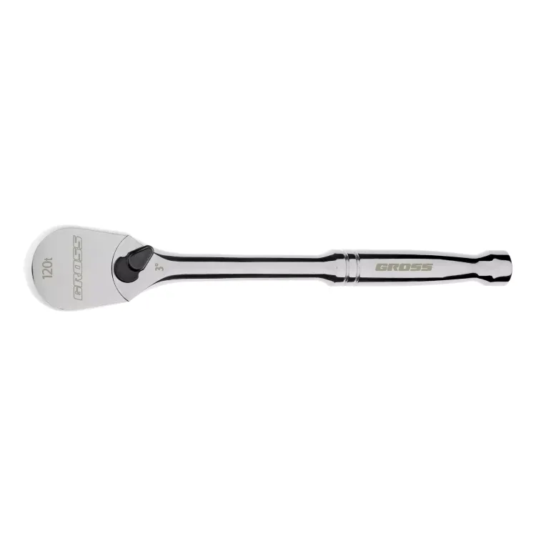 Ключ-трещотка 1/2" Gross 14052, CrV, 120 зубьев, цельнометаллический, хром купить в Губкинске