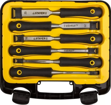 Набор cтамесок с двухкомпонентными ручками, 6/10/12/16/20/25мм, 6шт, STAYER Profi 18205-H6 купить в Губкинске