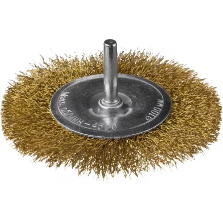 DEXX. Щетка дисковая для дрели, витая стальная латунированная проволока 0,3мм, 100мм 35110-100 купить в Губкинске