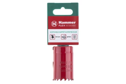 Коронка биметаллическая HAMMER Ф32х38мм 5/8" BiMETALL (224-006) купить в Губкинске