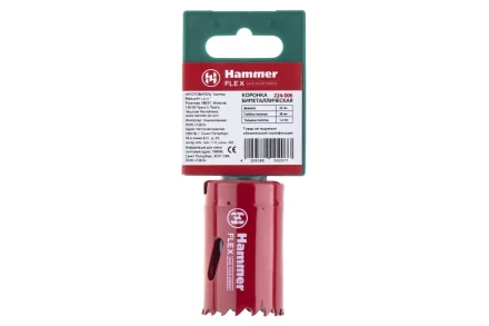 Коронка биметаллическая HAMMER Ф32х38мм 5/8" BiMETALL (224-006) купить в Губкинске