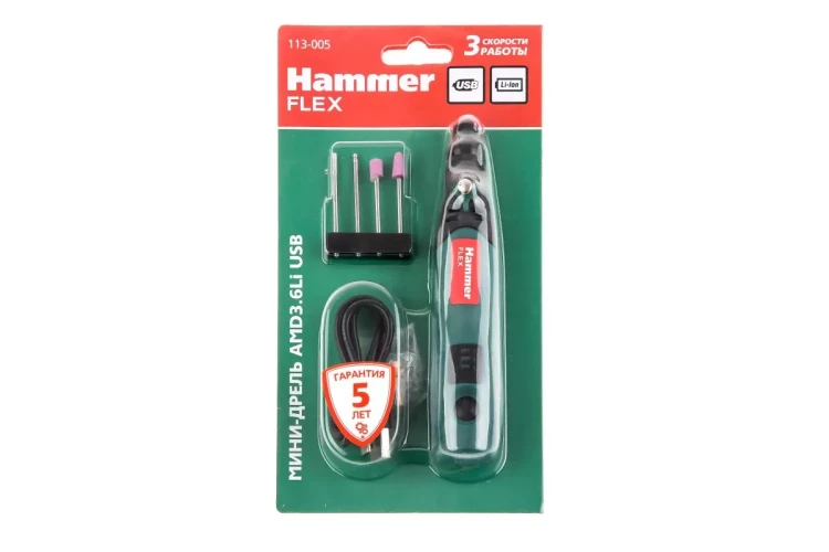 Мини-дрель HAMMER AMD3.6Li USB купить в Губкинске