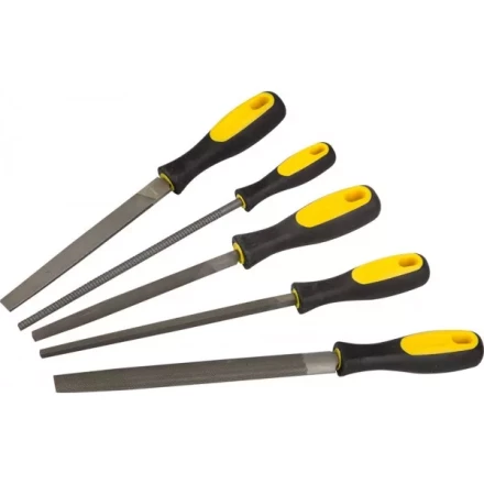 Набор STAYER &quot;PROFI&quot;: Напильники с двухкомпонентной рукояткой,плоский,полукруглый,трехгран,квадратный,круглый,№2,200мм 1682-20-H5_z01 купить в Губкинске