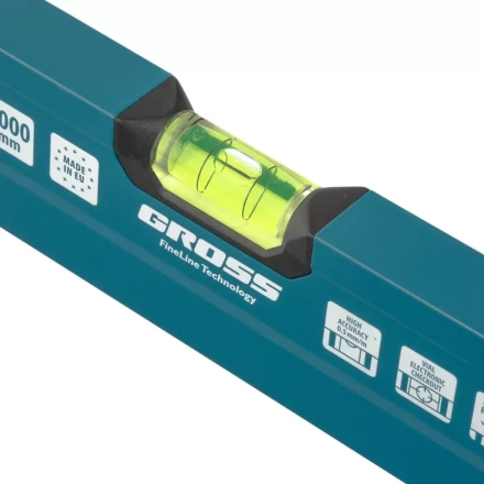 Уровень алюминиевый 1500 мм 2 рукоятки фрезеровка 3 глазка Prazision Gross 34444 купить в Губкинске
