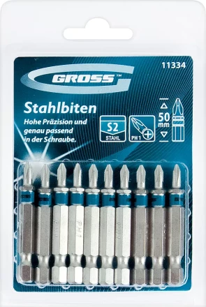 Набор бит РZ3х50, сталь S2, 10шт GROSS 11346 купить в Губкинске