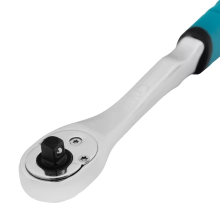 Ключ-трещотка 1/4&quot; Gross 14053, CrV, 90 зубьев, усиленный, хром купить в Губкинске