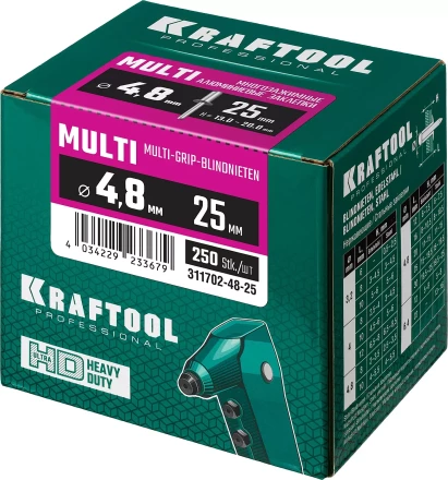 Заклепки многозажимные KRAFTOOL 311702-48-25 купить в Губкинске
