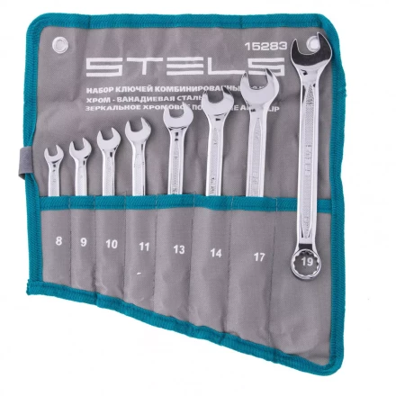 Набор ключей комбинированных 8 шт 8-19 мм,  антислип Stels 15283 купить в Губкинске