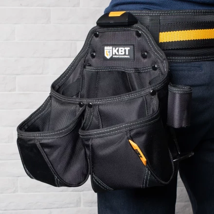 Быстросъемная поясная сумка модульного типа на клипсе с держателями для молотка и рулетки КВТ СМ-02 (83136) купить в Губкинске