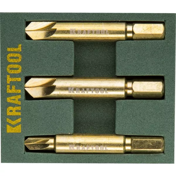 Набор экстракторов KRAFTOOL для выкручивания крепежа с износом граней шлица до 95%.PH1/PZ1,PH2/PZ2,PH3/PZ3,3 предмета 26770-H3 купить в Губкинске