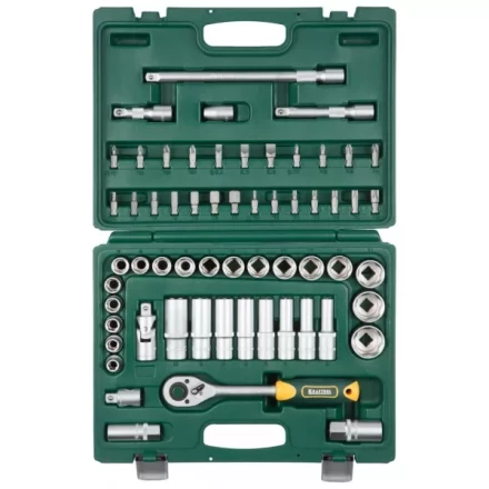 Набор KRAFTOOL &quot;EXPERT QUALITAT&quot;: Торцовые головки &quot;SUPER LOCK&quot; с присоединит квадратом, 1/2&quot;, 60 предметов 27886-H60_z02 купить в Губкинске