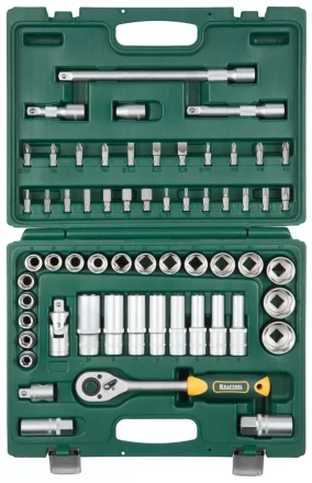 Набор KRAFTOOL &quot;EXPERT QUALITAT&quot;: Торцовые головки &quot;SUPER LOCK&quot; с присоединит квадратом, 1/2&quot;, 60 предметов 27886-H60_z02 купить в Губкинске