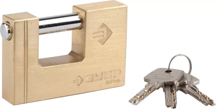 Замок ЗУБР &quot;ЭКСПЕРТ&quot; навесной, латунный корпус, П-образная форма, 90мм 37295-90 купить в Губкинске