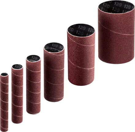 ЗУБР набор 6 шт: 13, 19, 26, 38, 51, 76 мм, высота 115 мм, Р120, втулки шлифовальные для станка СШО-500 МАСТЕР (35649-H6-120) купить в Губкинске