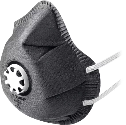 ЗУБР ФГ-95 коническая с угольным слоем, класс защиты FFP2, с клапаном выдоха, фильтрующая полумаска (11168-2) купить в Губкинске