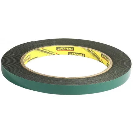 Двухсторонняя клейкая лента на вспененной основе, STAYER Professional 12233-09-05, черная, 9мм х 5м 12233-09-05 купить в Губкинске