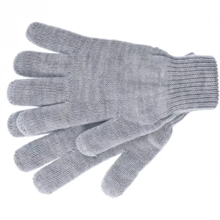 Перчатки трикотажные акрил цвет серая туча двойная манжета Сибртех Россия 68672 купить в Губкинске
