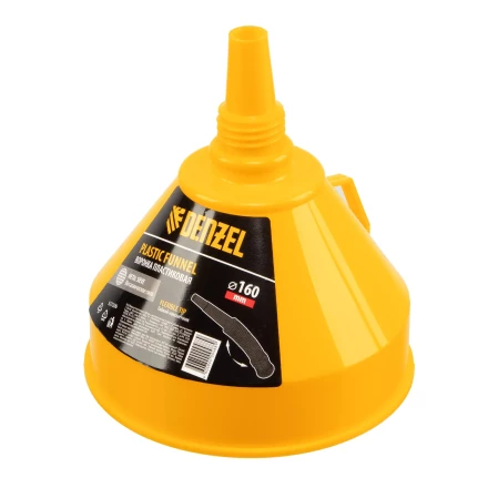 Воронка пластиковая 160 мм с металлическим ситом и гибким наконечником Denzel 537206 купить в Губкинске