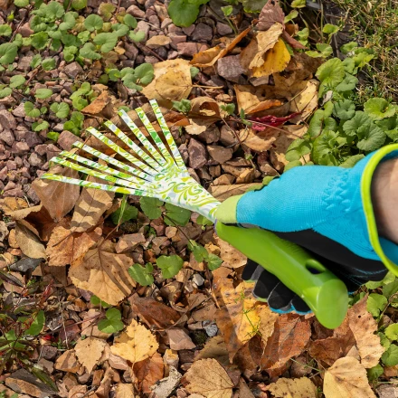 Грабли веерные 9 - зубые Palisad, 130 х 415 мм, стальные, пластиковая рукоятка, Flower Green, 620425 купить в Губкинске