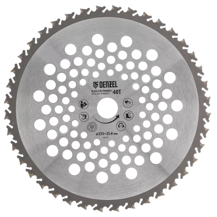 Диск для триммера Denzel 96382 , 255 х 25,4 40 зубов, Anti-Kick купить в Губкинске