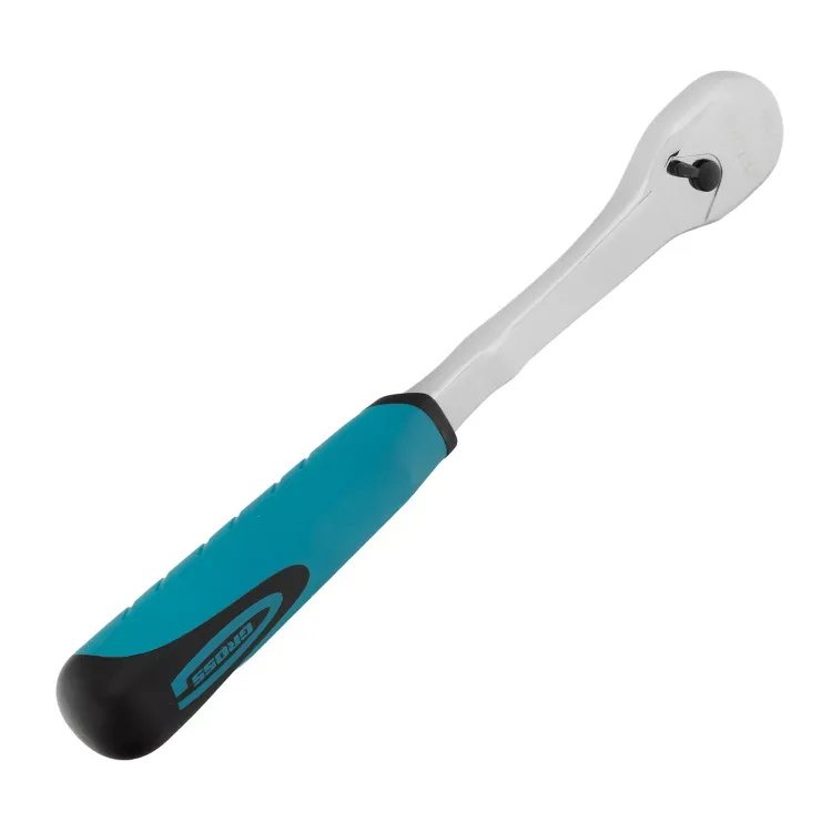 Ключ-трещотка 3/8" Gross 14054, CrV, 90 зубьев, усиленный, хром купить в Губкинске