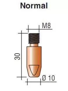Наконечник к гор. п/а M8, d.1,2 мм L30 (тело 10) Cu-Cr-Zr Aurora купить в Губкинске
