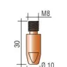 Наконечник к гор. п/а M8, d.1,2 мм L30 (тело 10) Cu-Cr-Zr Aurora купить в Губкинске