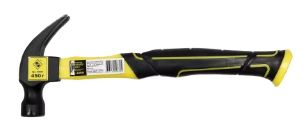 Молоток гвоздодер 450 грамм с фиберглассовой рукояткой Энкор 23021 купить в Губкинске