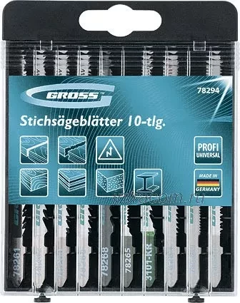 Набор полотен для электролобзика универсальный 10шт Profi пластиковый кейс GROSS 78294 купить в Губкинске